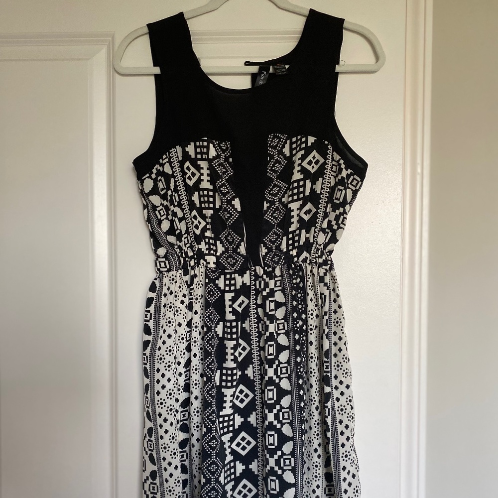 Black and white Aztec dress